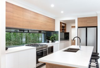 Polytec - Cabinetry in Tasmanian Oak Matt,  and Crisp White Legato.