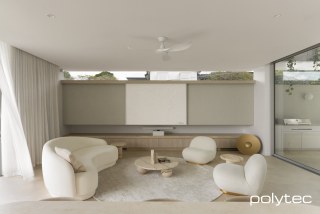 Polytec - Media unit in Soft Walnut Ravine.