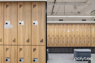 Polytec - Locker doors in Prime Oak Matt.