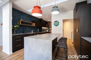 Polytec - Doors and panels in Black Venette,  and Black Wenge Ravine.