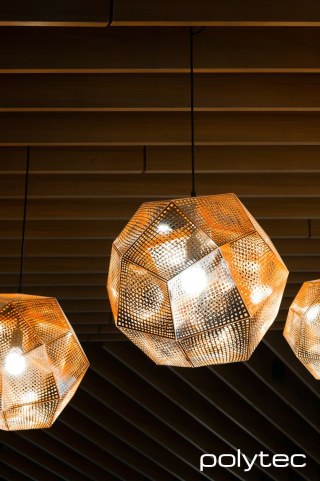 Polytec - Ceiling panels in European Walnut Matt.