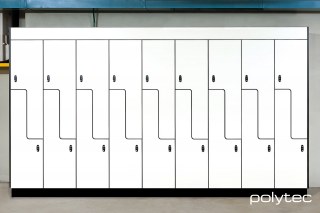 Polytec - Locker doors in Polar White Matt.