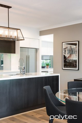 Polytec - Doors and panels in Black Wenge Matt,  and Classic White Sheen.