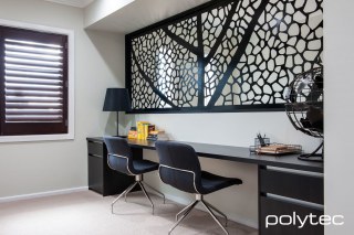 Polytec - Desktop and drawers in Black Wenge Matt.