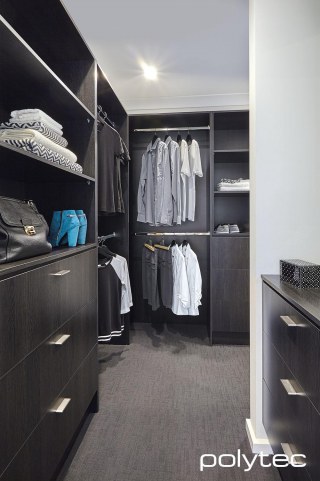 Polytec - Wardrobe in Black Wenge Matt.