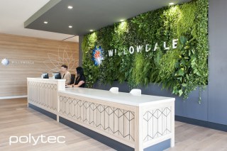 Polytec - Routed desk in Natural Oak Ravine.