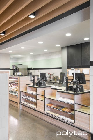 Polytec - Counter display in Natural Oak Ravine.