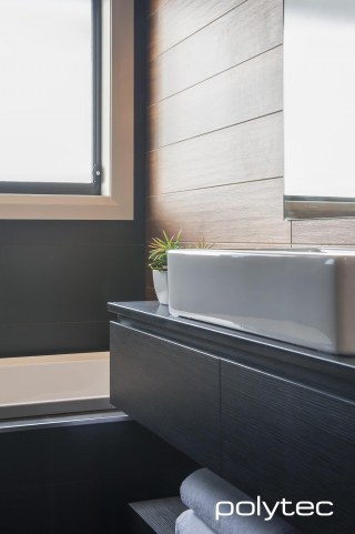 Polytec - Bathroom vanity in Black Wenge Ravine.
