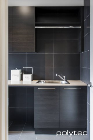 Polytec - Laundry doors in Black Wenge Matt.
