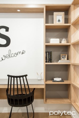 Polytec - Bookcase and Desk in Natural Oak Ravine.